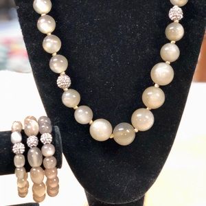 Talbot’s Cat’s Eye Bead Necklace and Bracelet Set